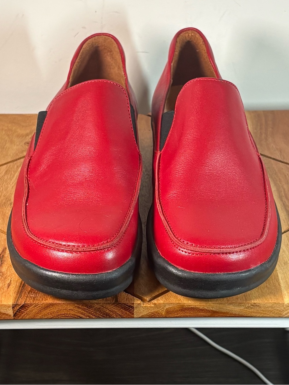 Footprints by Birkenstock Red Leather Loafers, Women's EU39